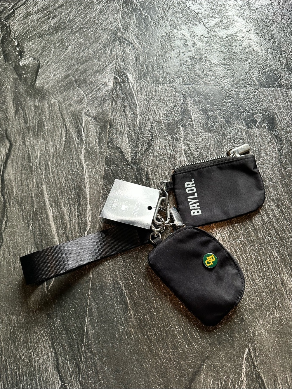 Baylor University Black Wristlet Key Pouch Set
